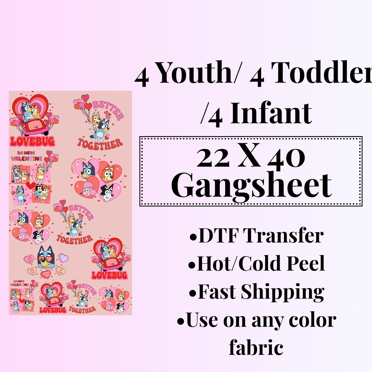 B L U E Y  22X40 Gangsheet