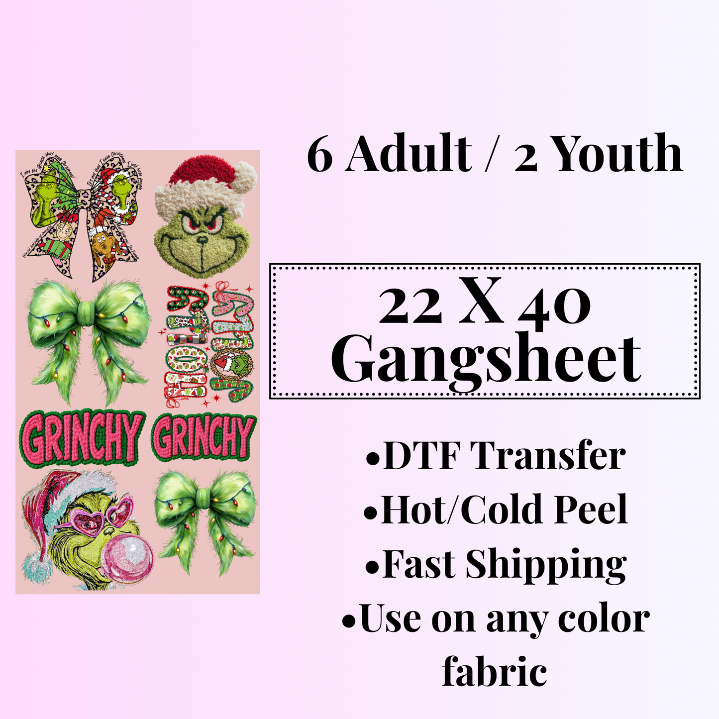 G R I N C H  22 X 40 Premade Gangsheet