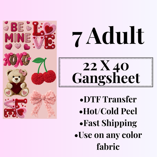 FAUX TEXTURED VALENTINES 22X40 GANGSHEET