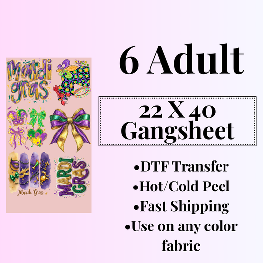 Mardi Gras 22X40 Gangsheet