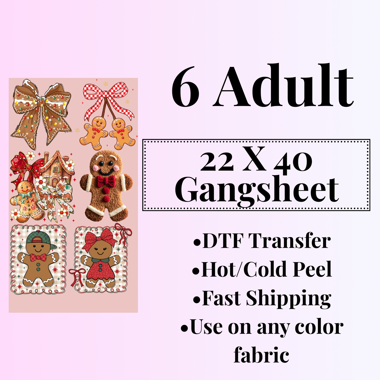Gingerbread Man 22 X 40 Premade Gangsheet
