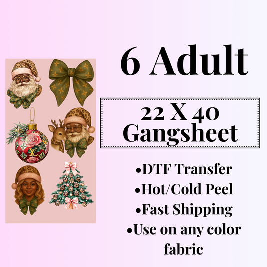 Black Boujee Christmas Gangsheet 22 X 40