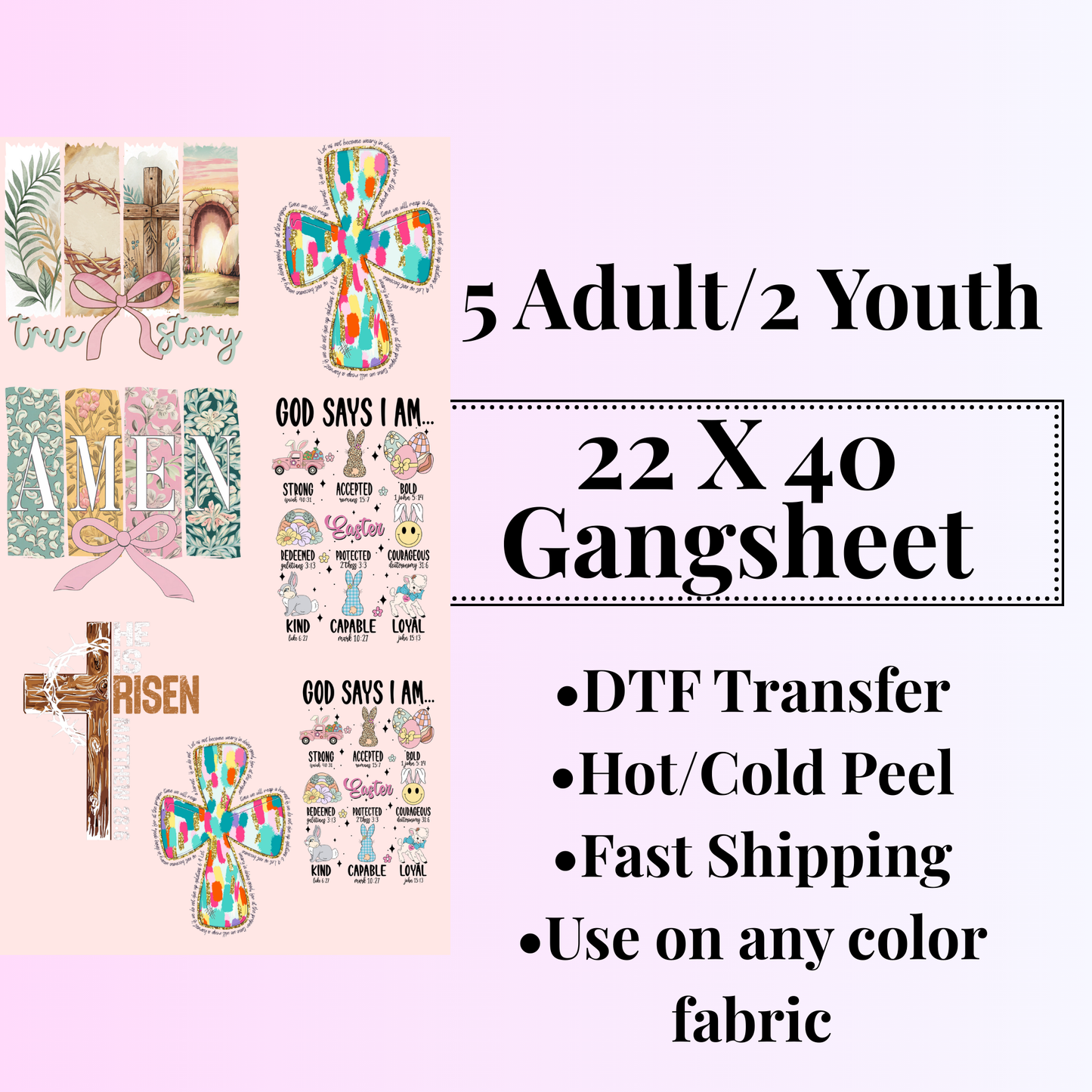 FAITH EASTER- 22X40IN GANGSHEET