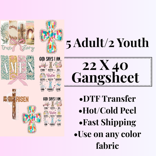 FAITH EASTER- 22X40IN GANGSHEET