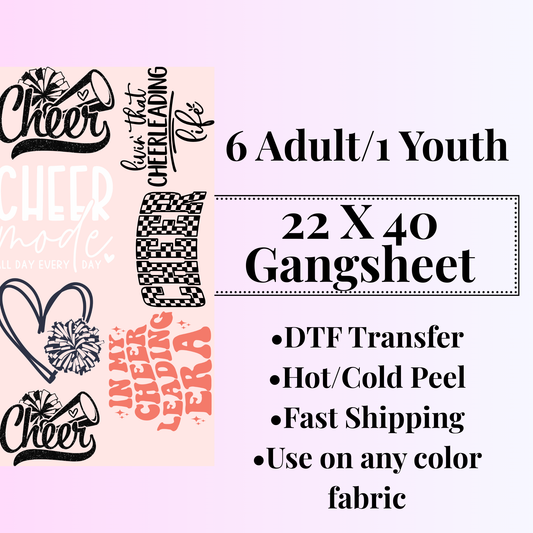 CHEER- 22X40IN GANGSHEET