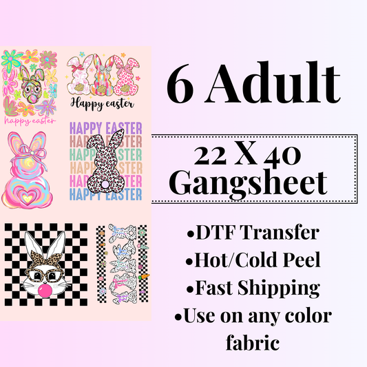 HAPPY EASTER- 22X40IN GANGSHEET