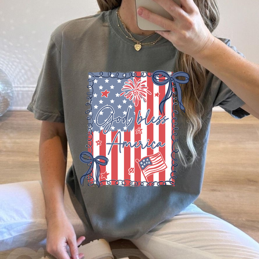 God Bless America Flag Bows