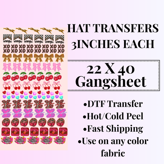 BOUJEE HAT TRANSFERS PREMADE GANGSHEET