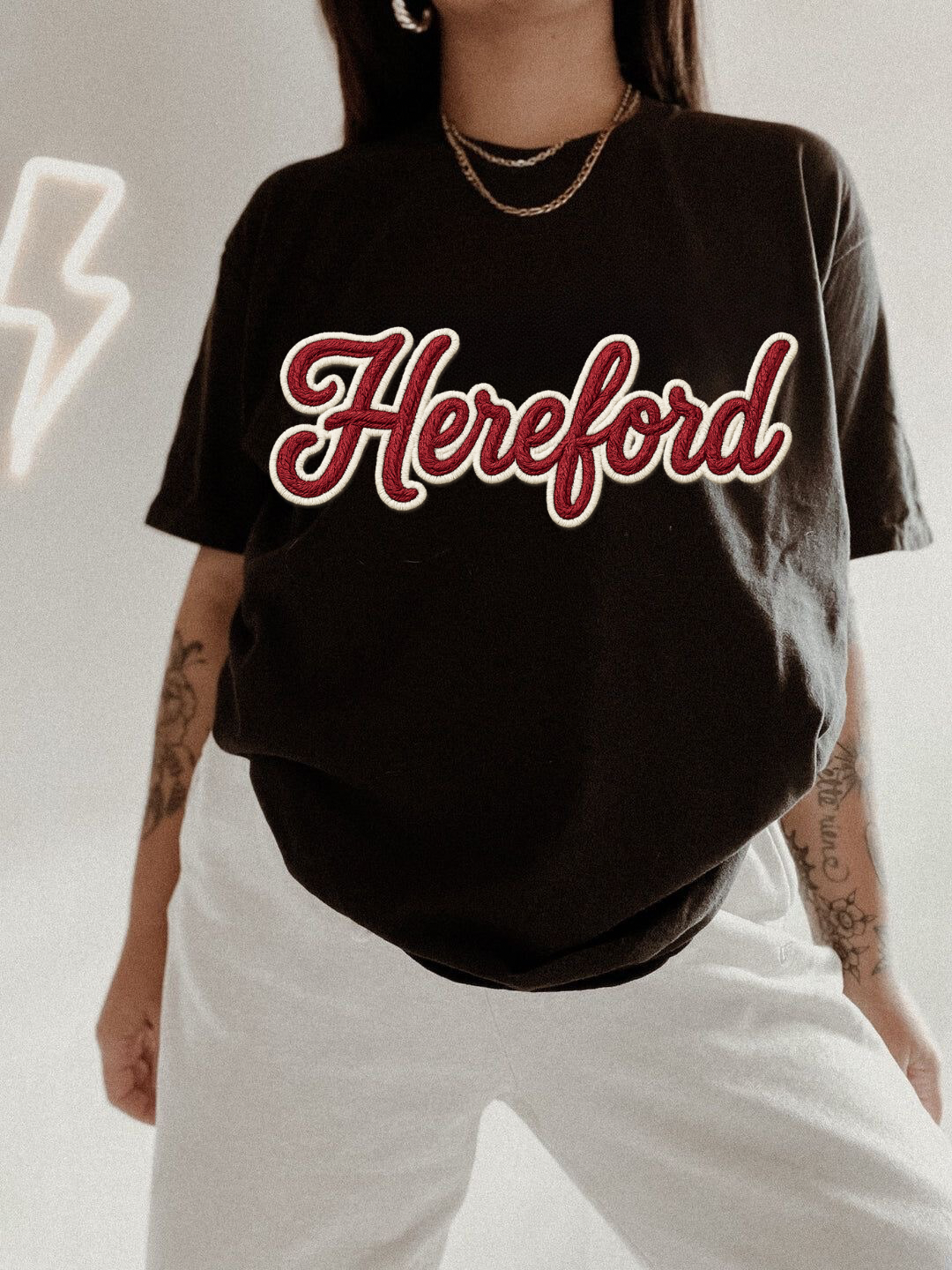 Faux Embroidered Hereford