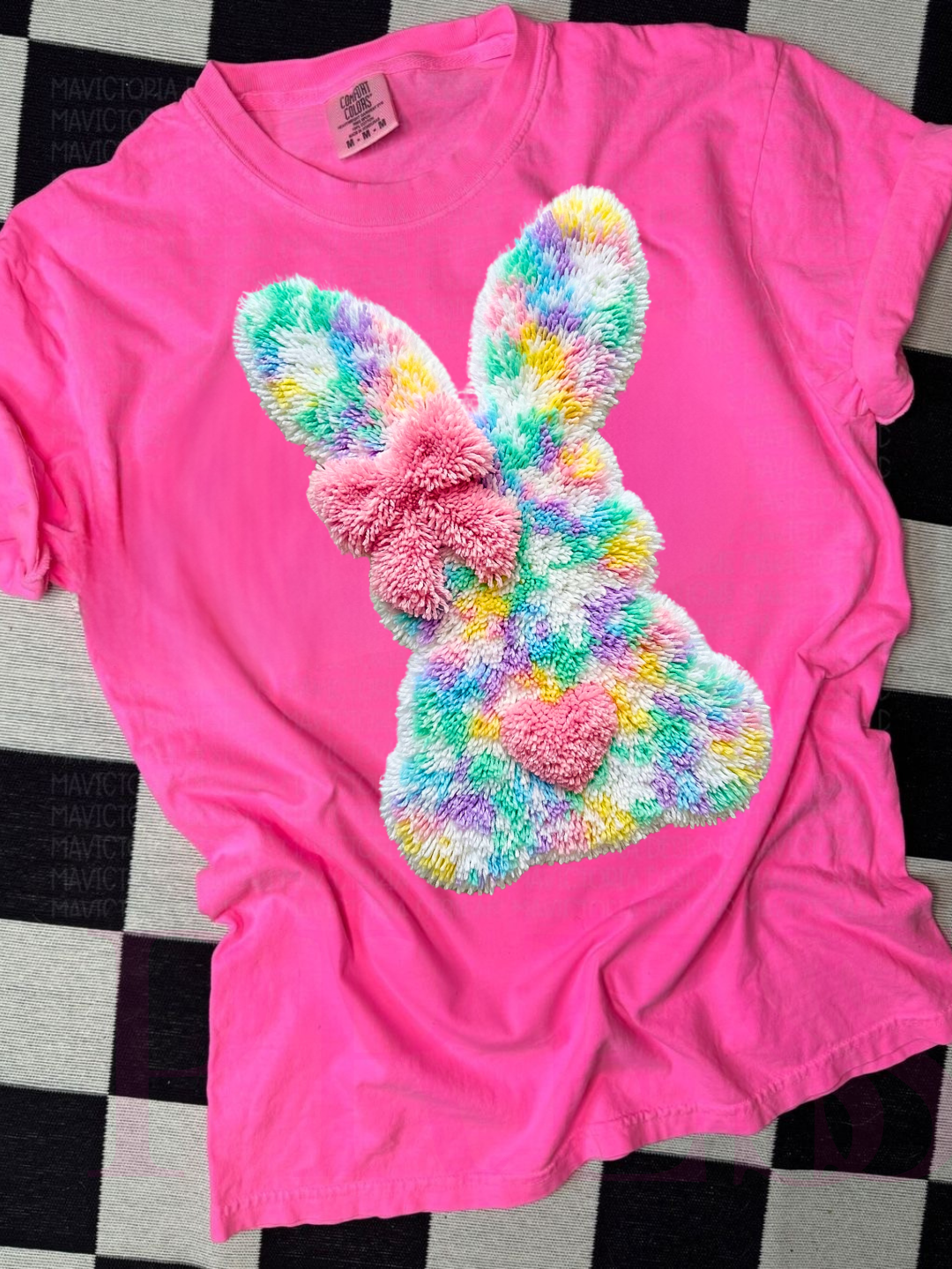 Faux Textured Tie Dye Bunny