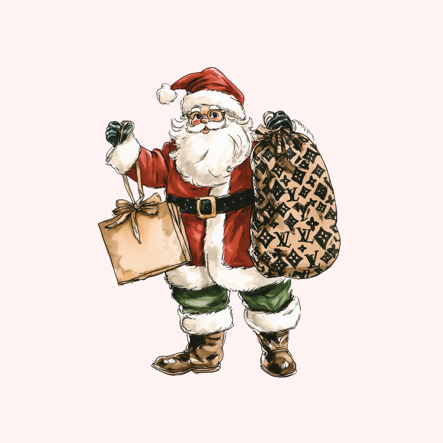 LV Green Gifting Santa