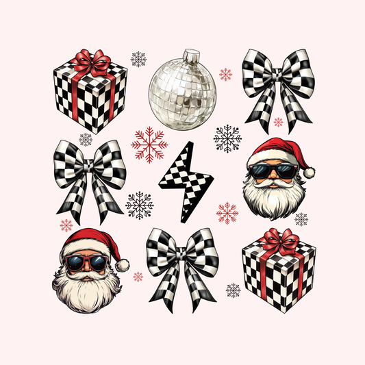 Checkered Santa Collage
