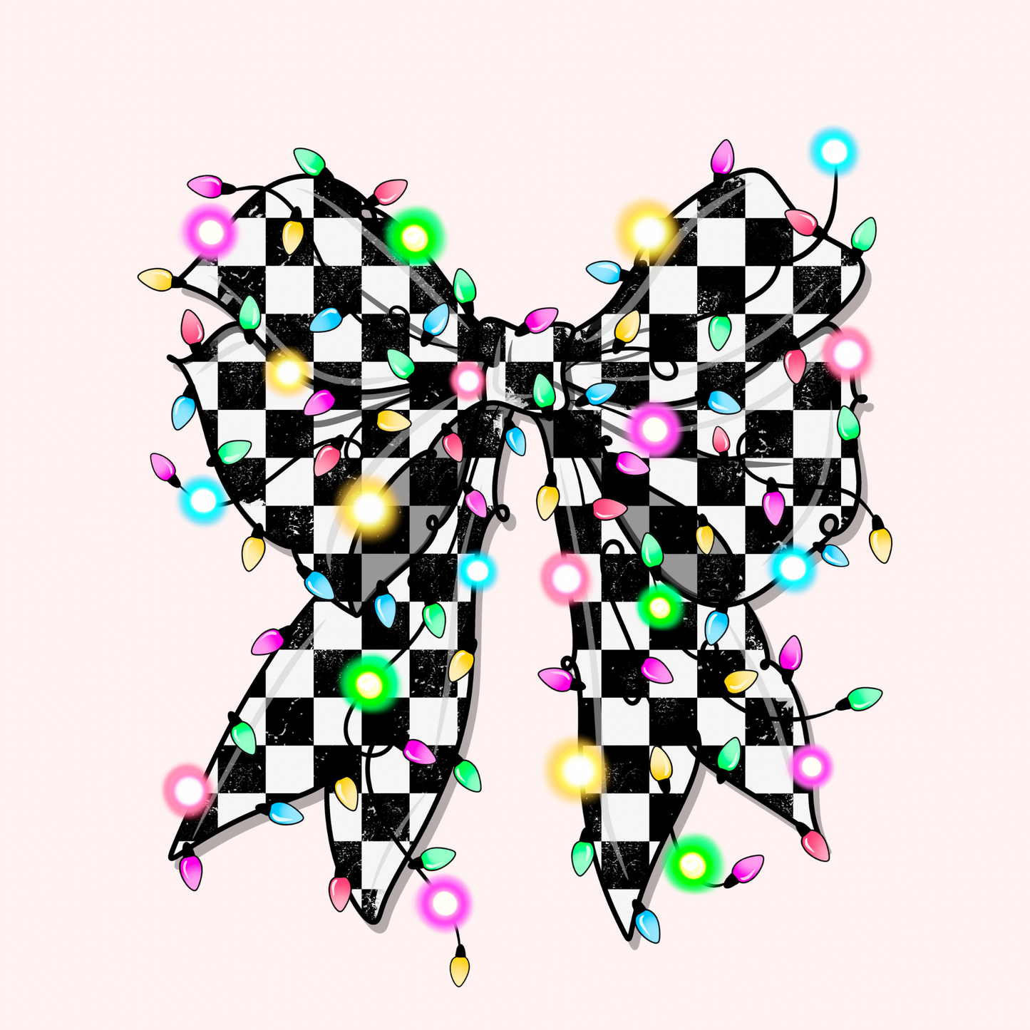 Checkered Bow with Lights