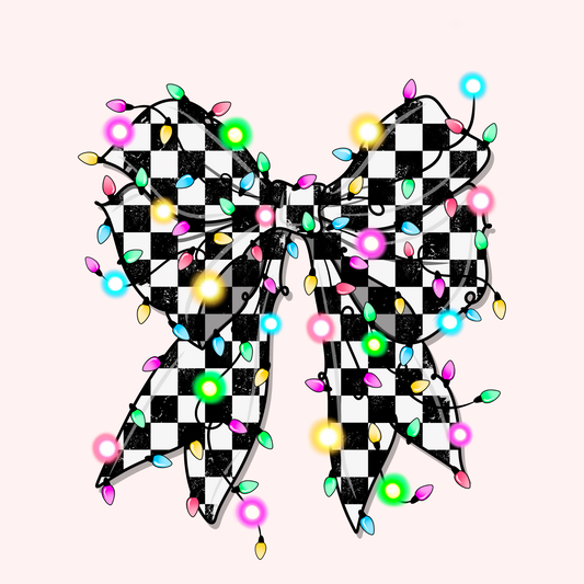 Checkered Bow with Lights