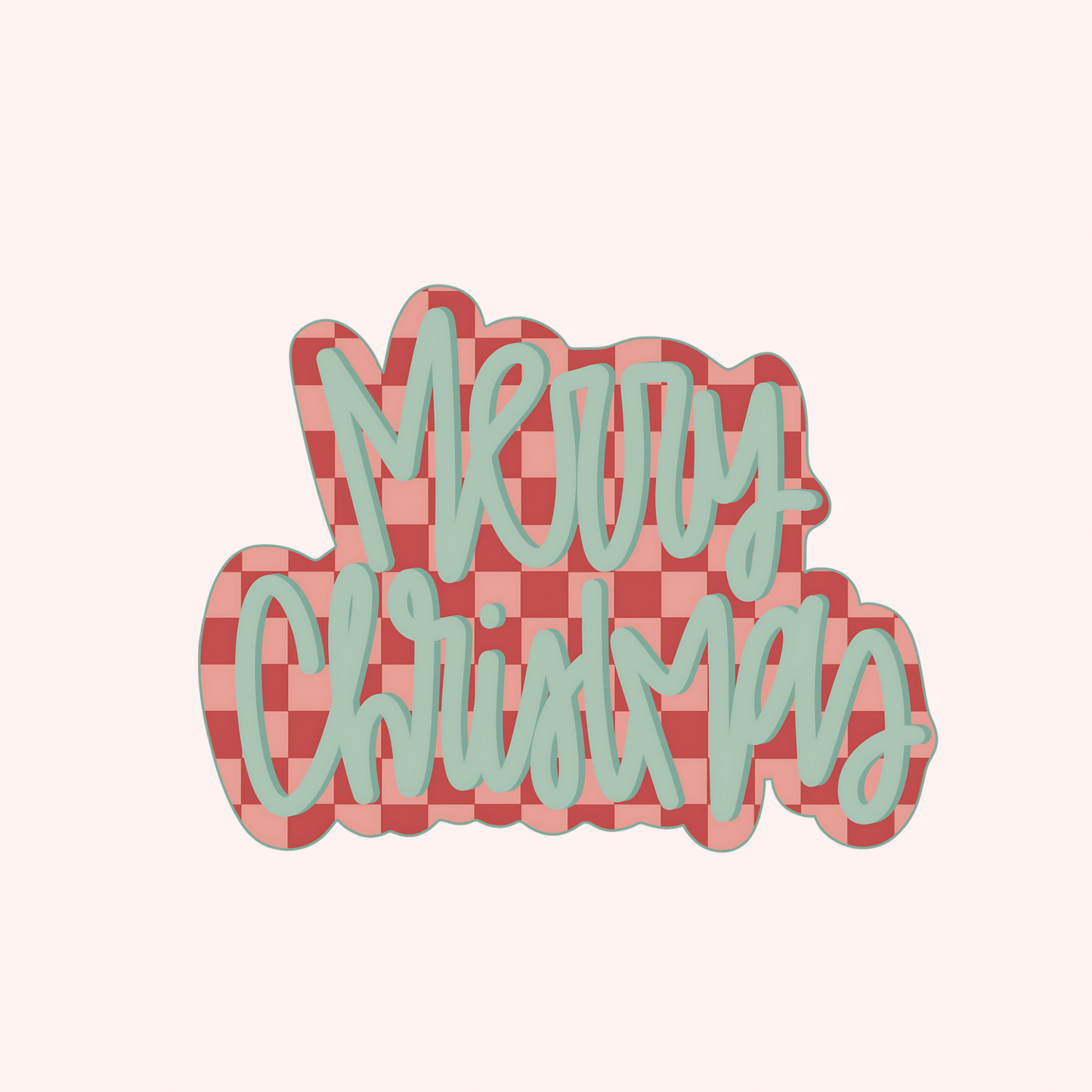 Merry Christmas Checkered Lettering