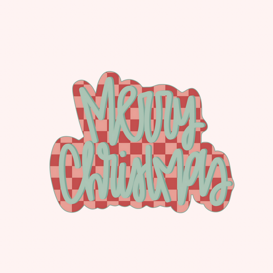 Merry Christmas Checkered Lettering