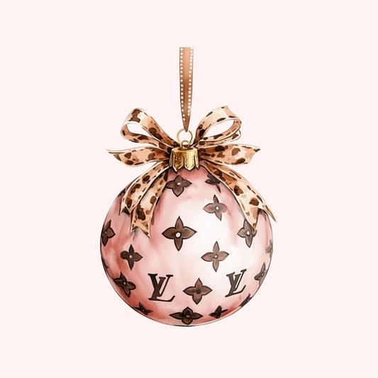 LV Green and Pink Ornament