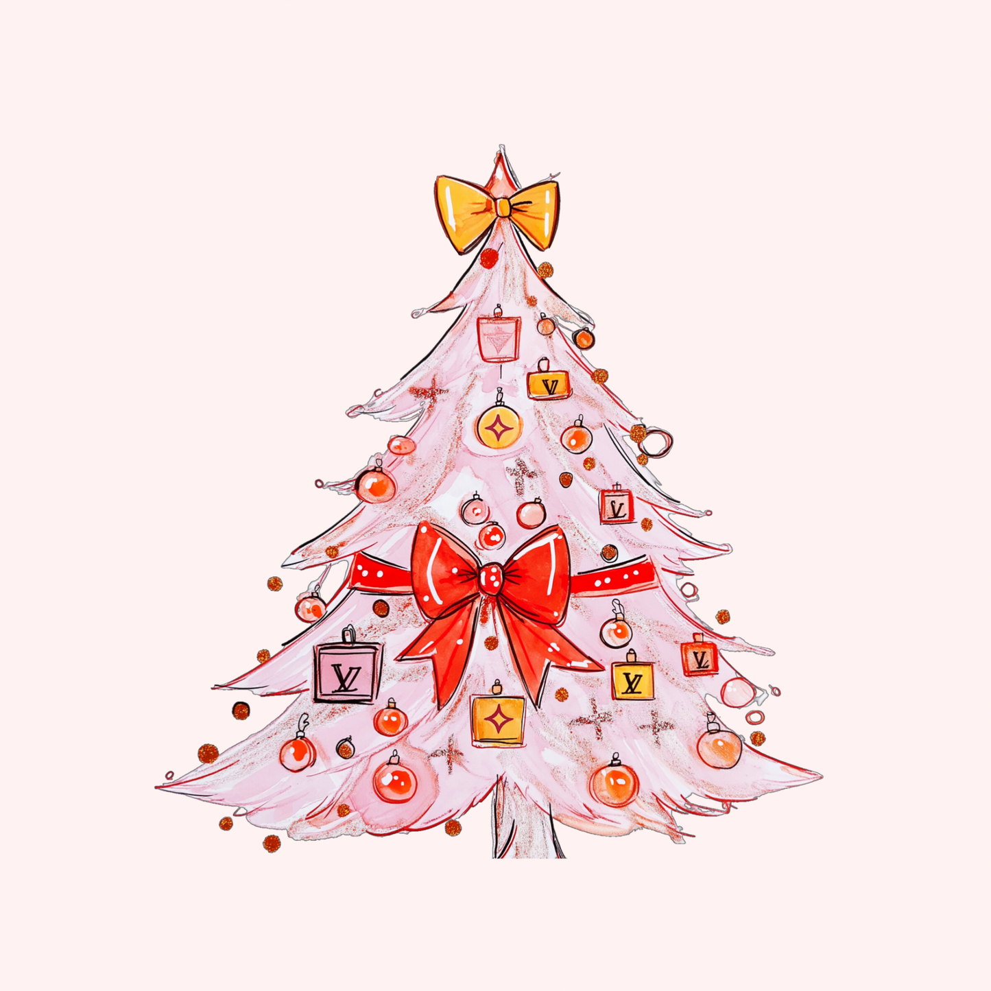 LV Light Pink Christmas Tree