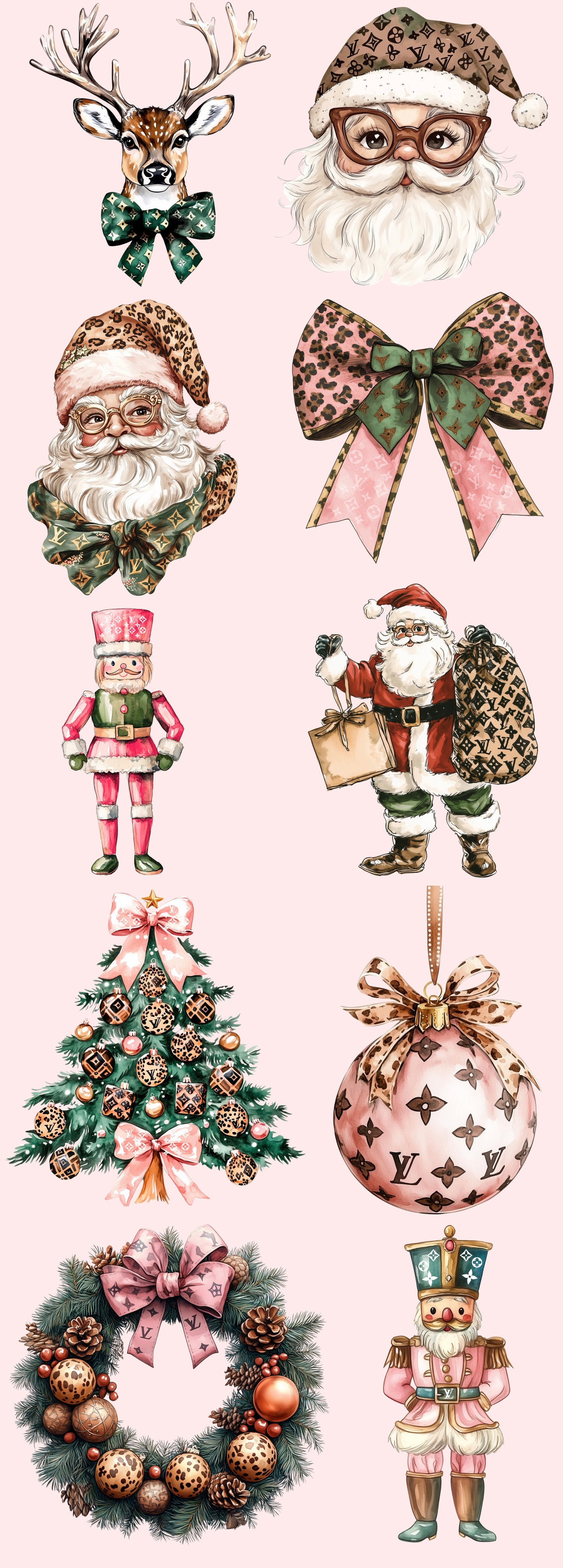 LV Green Christmas Premade Gang Sheet