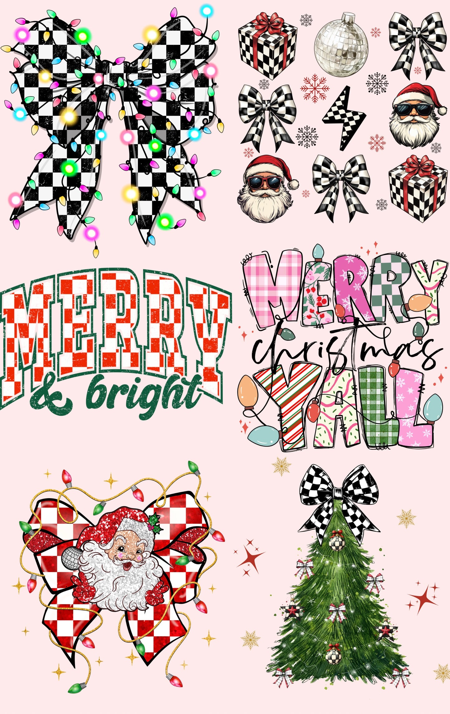 Checkered Christmas Premade Gang Sheet