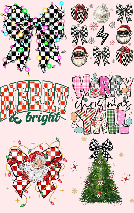 Checkered Christmas Premade Gang Sheet