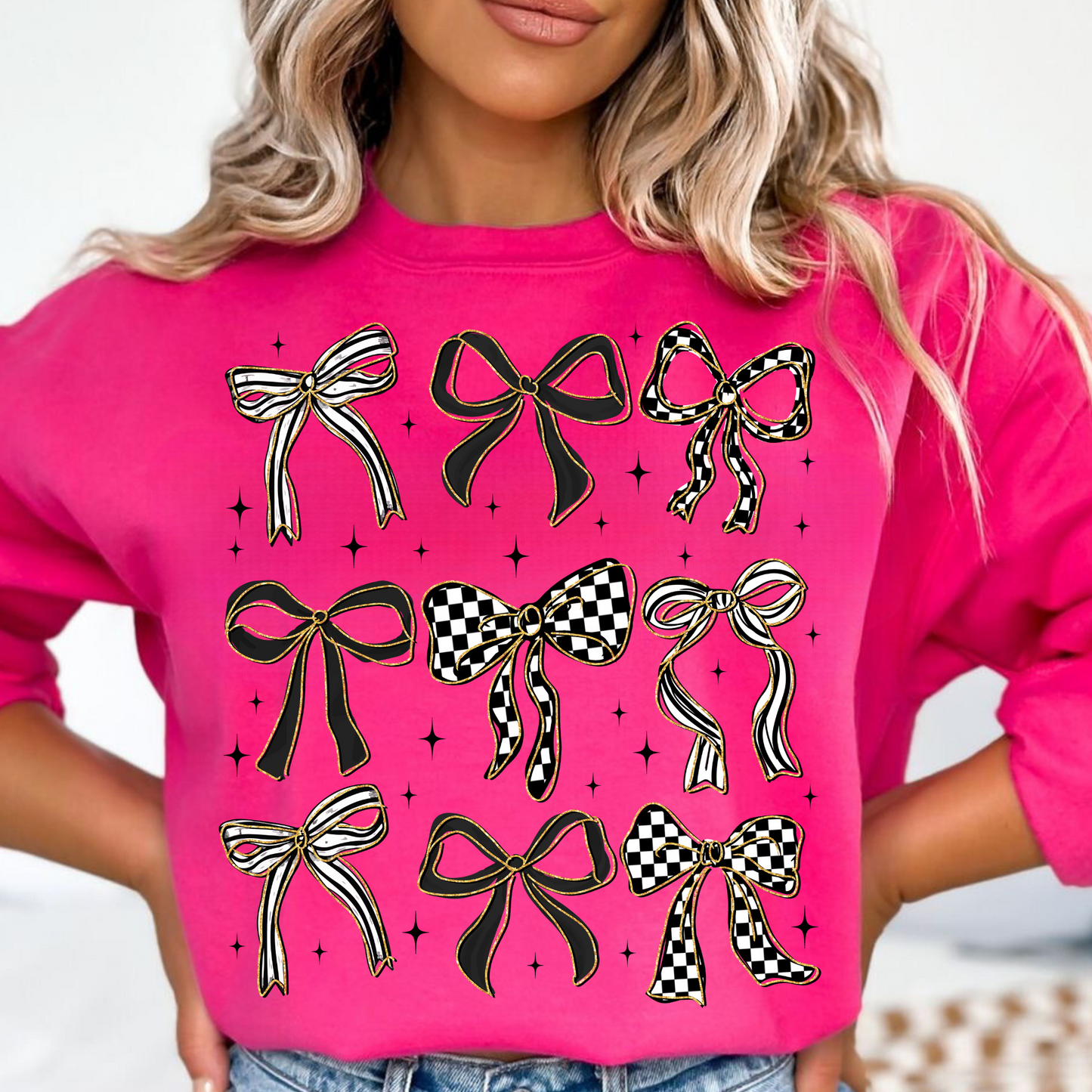 Glitter Checkered Coquette Bows