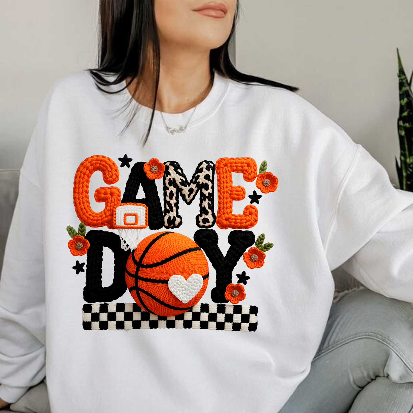 Game Day Basketball Faux Yarn