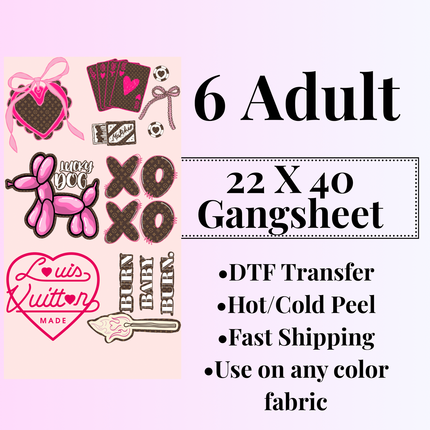 VINTAGE LV GANG SHEET- 22X40