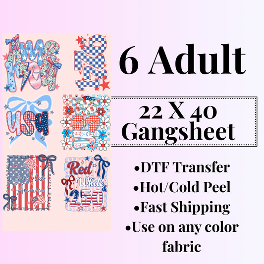 4THOFJULYPINK- 22X40IN GANGSHEET