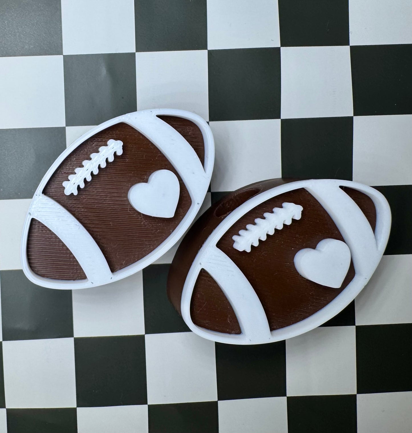 Football Heart Straw Topper