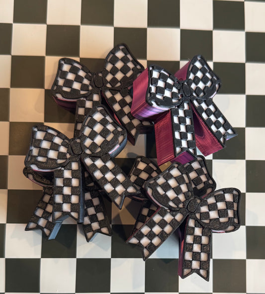 Pink Bow Straw Topper