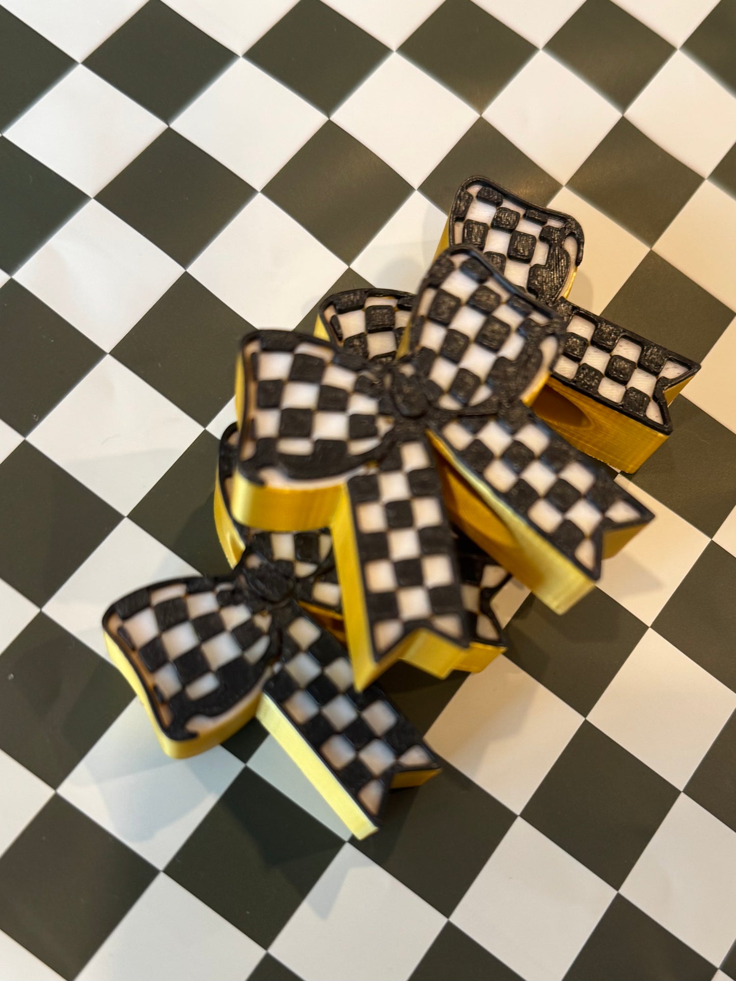 Gold Bow Straw Topper