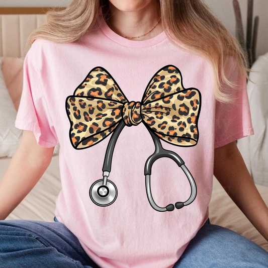 Leopard Stethoscope Bow