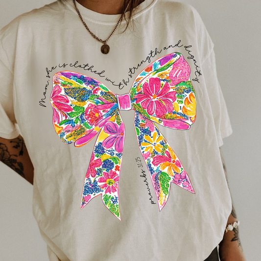 Watercolor Mom Bow