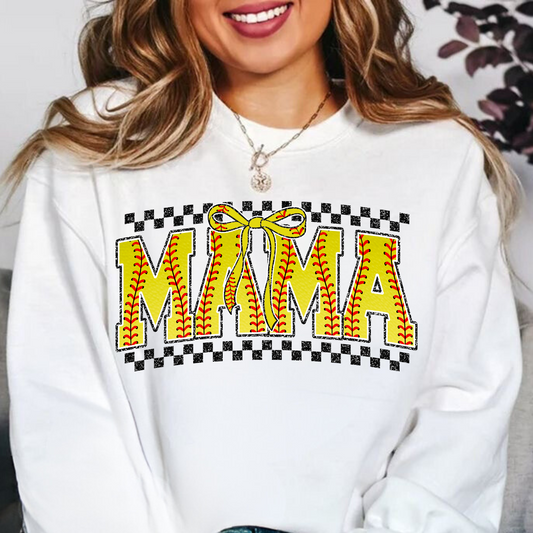 Mama Softball Checkered
