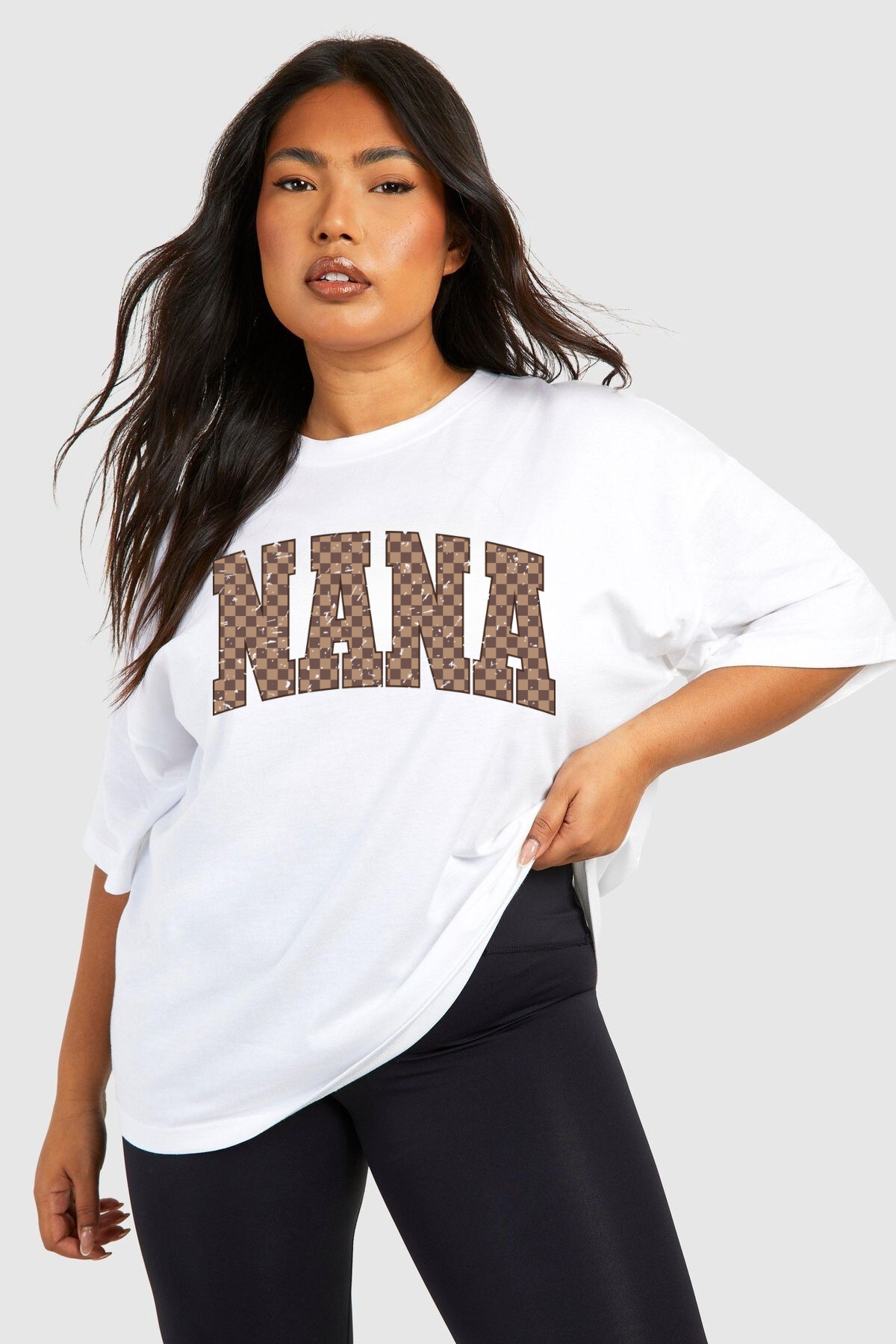 Nana Distressed Brown Checkered